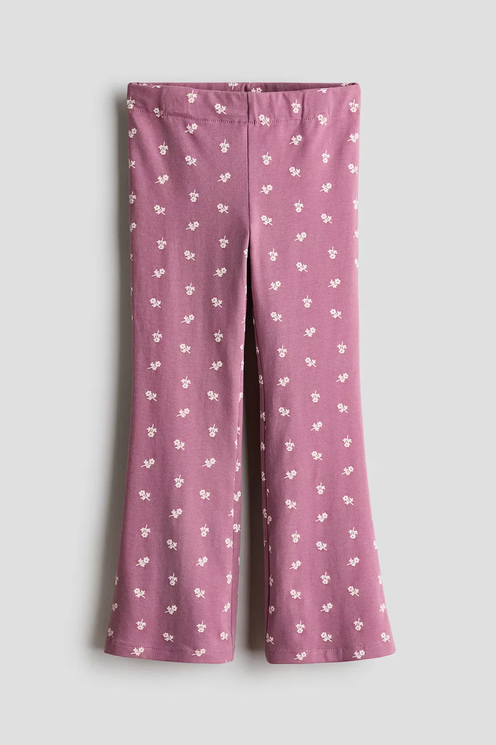Расклешенные хлопковые леггинсы H&M, Mattlila/Geblümt