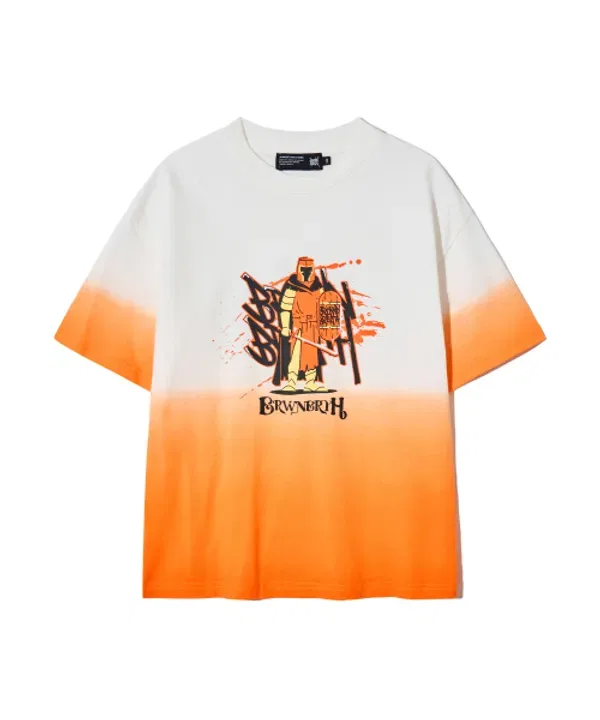 Футболка с принтом Kids protect pigment tag tee Brownbreath Kids, белый — фото 2