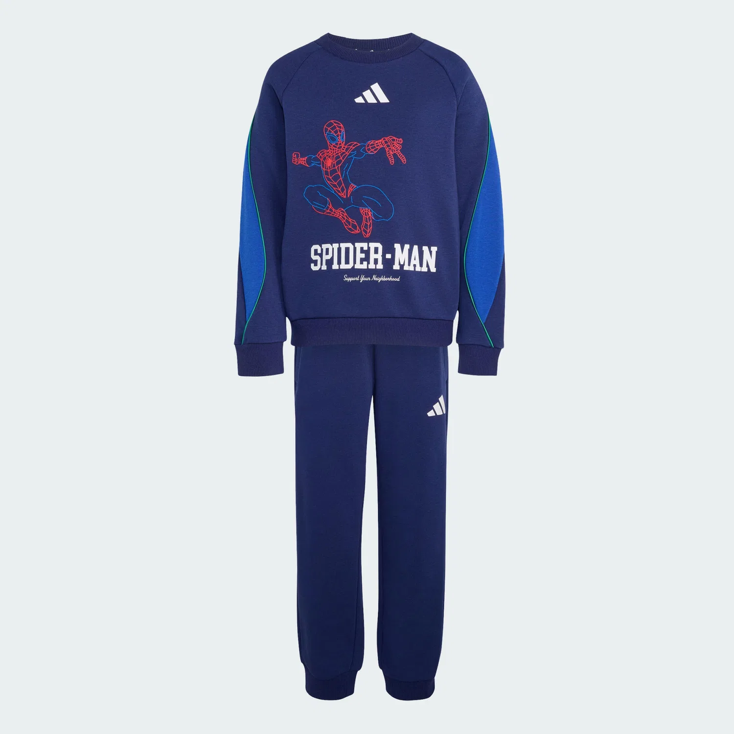 Детский спортивный костюм с принтом Marvel Spider-Man Adidas, Dunkelblau Weiss Konigsblau