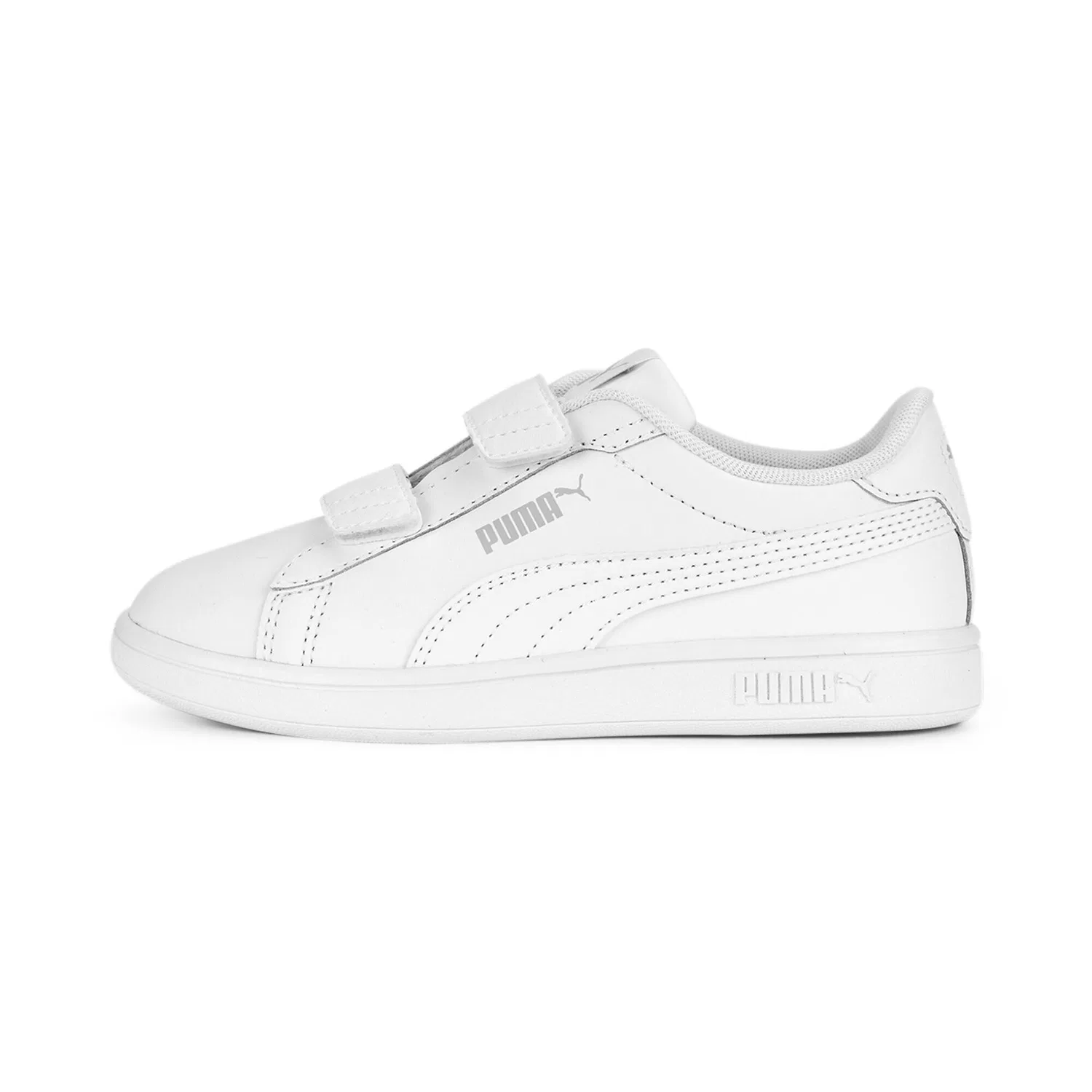 Детские кроссовки с липучкой Smash 3.0 Puma, Weiss Grau — фото 3