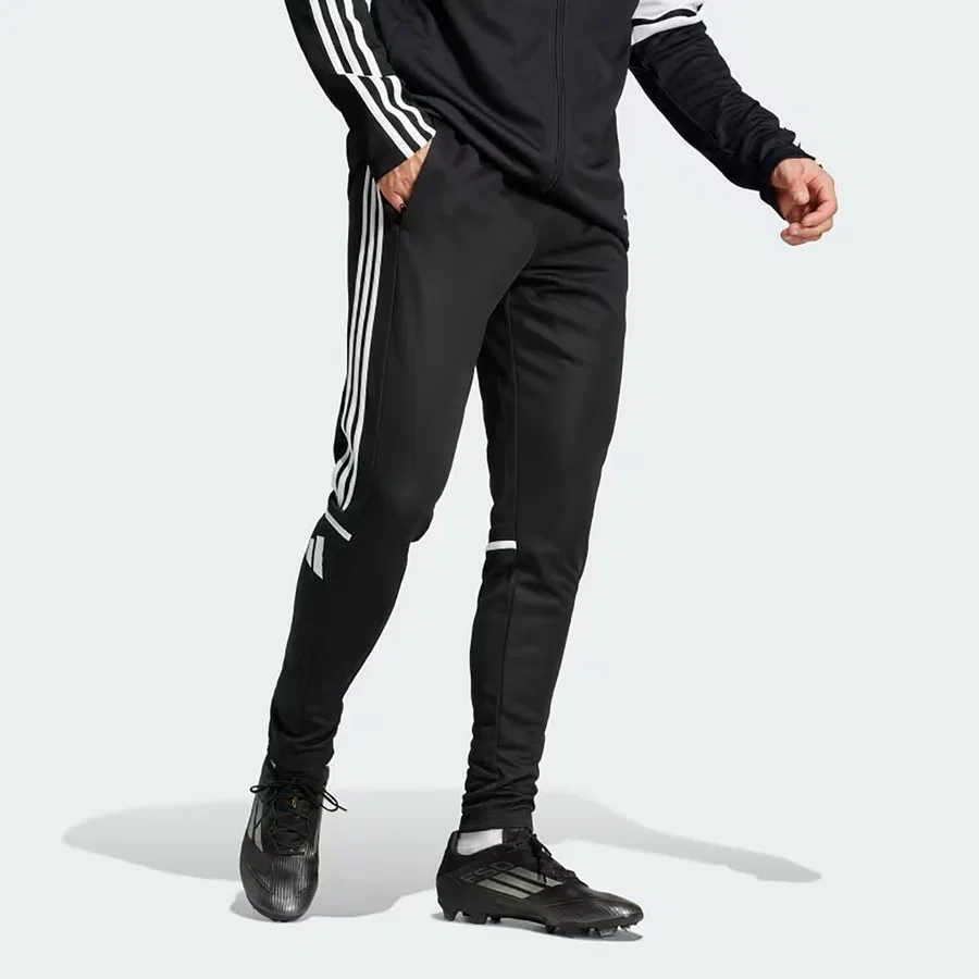 Спортивные штаны-треники из футера с принтом adidas, Черно-белый