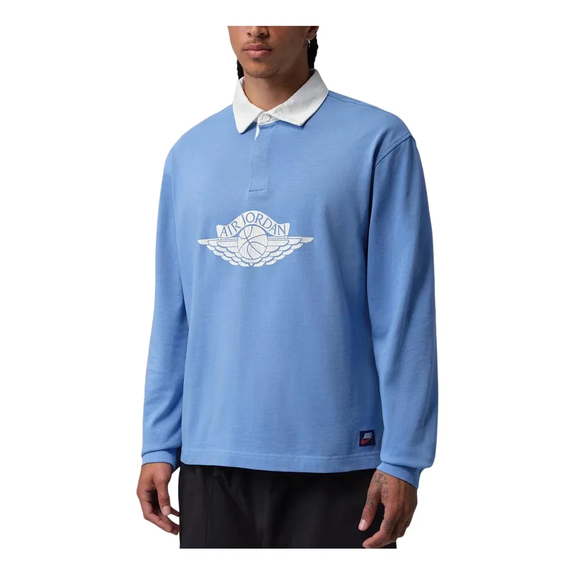 Мужская футболка с принтом Jordan Flight Essentials Rugby 'Blue Beyond Sail', синий