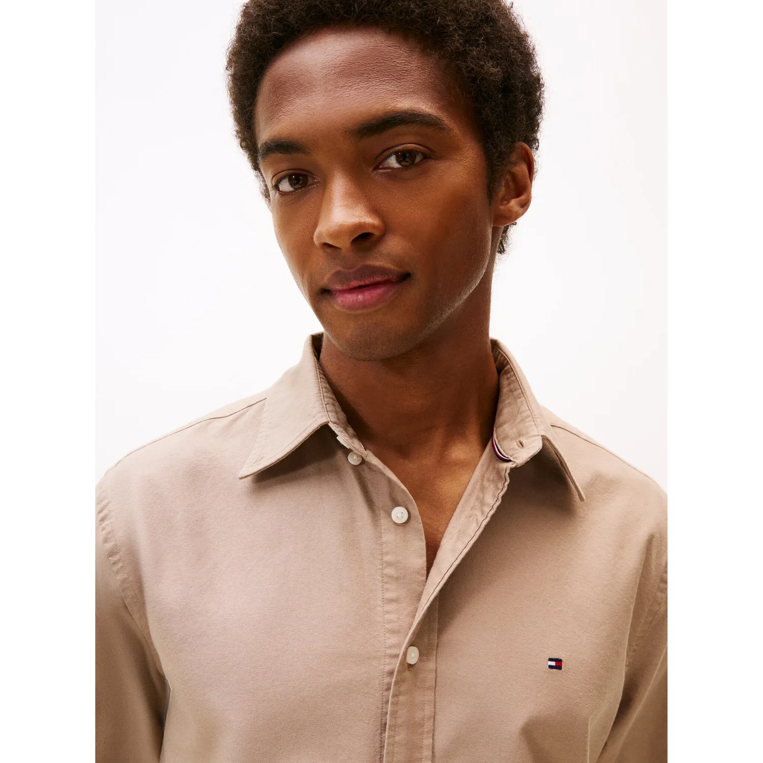Мужская рубашка с длинным рукавом Regular Fit Tommy Hilfiger, Coastal Taupe — фото 2