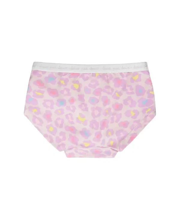 Детские трусы-бразилиана для девочек с принтом Organic Cotton Animal Boyshort Panty Deux Par Deux, Purple Animal Print — фото 2