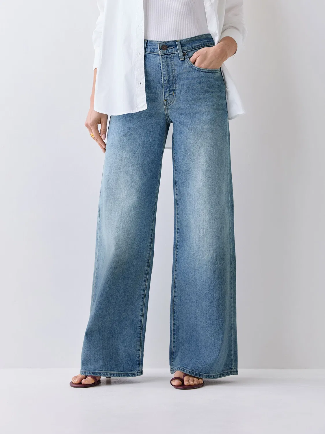Джинсы с высокой посадкой и широкими штанинами, модель 728 Levi's, Sweet Success Blue — фото 2