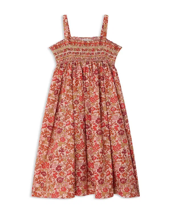 Детское платье для девочек хлопковое Bonpoint, Fleurs Rose