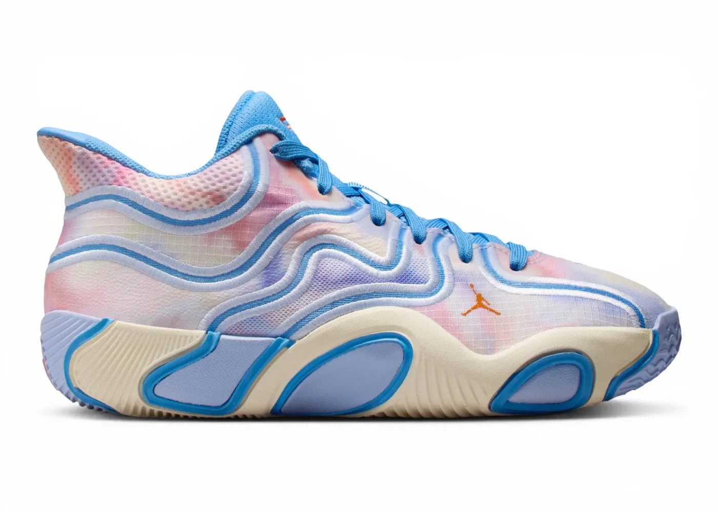 Детские кроссовки для мальчиков баскетбольные с принтом Jordan Tatum 3, University Blue/Pale Ivory/Royal Tint/Camellia