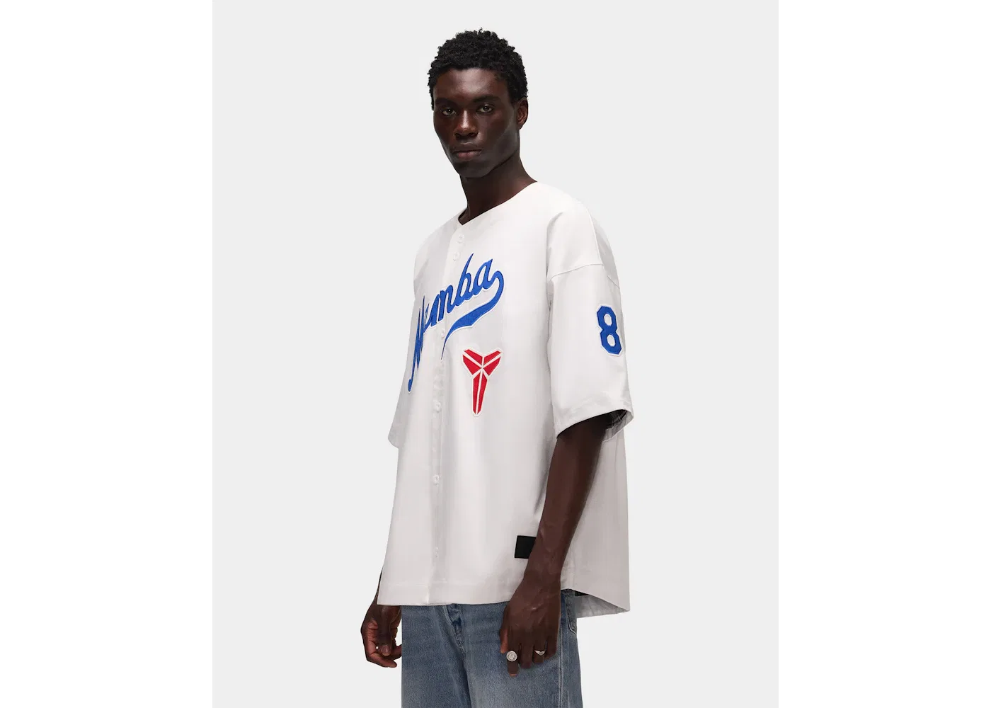Мужская джерси с коротким рукавом Nike Kobe Bryant Baseball S/S Top, White/Blue — фото 4