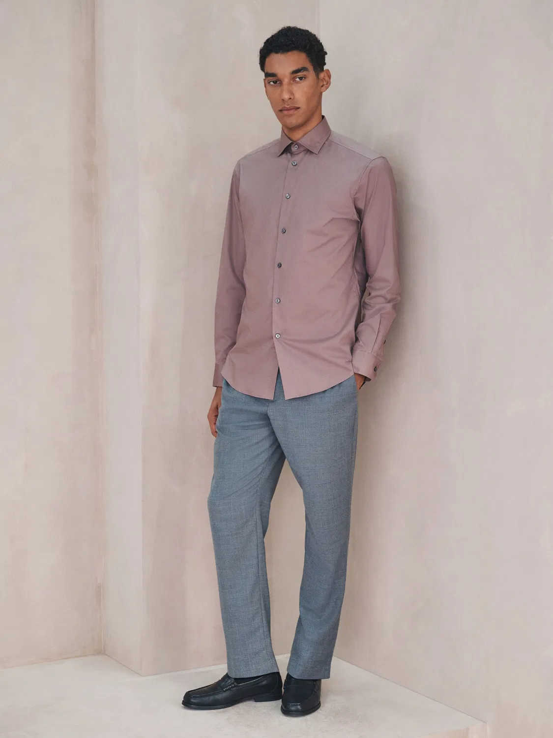 Рубашка формальная, Slim Fit, Dusky Pink Next — фото 2