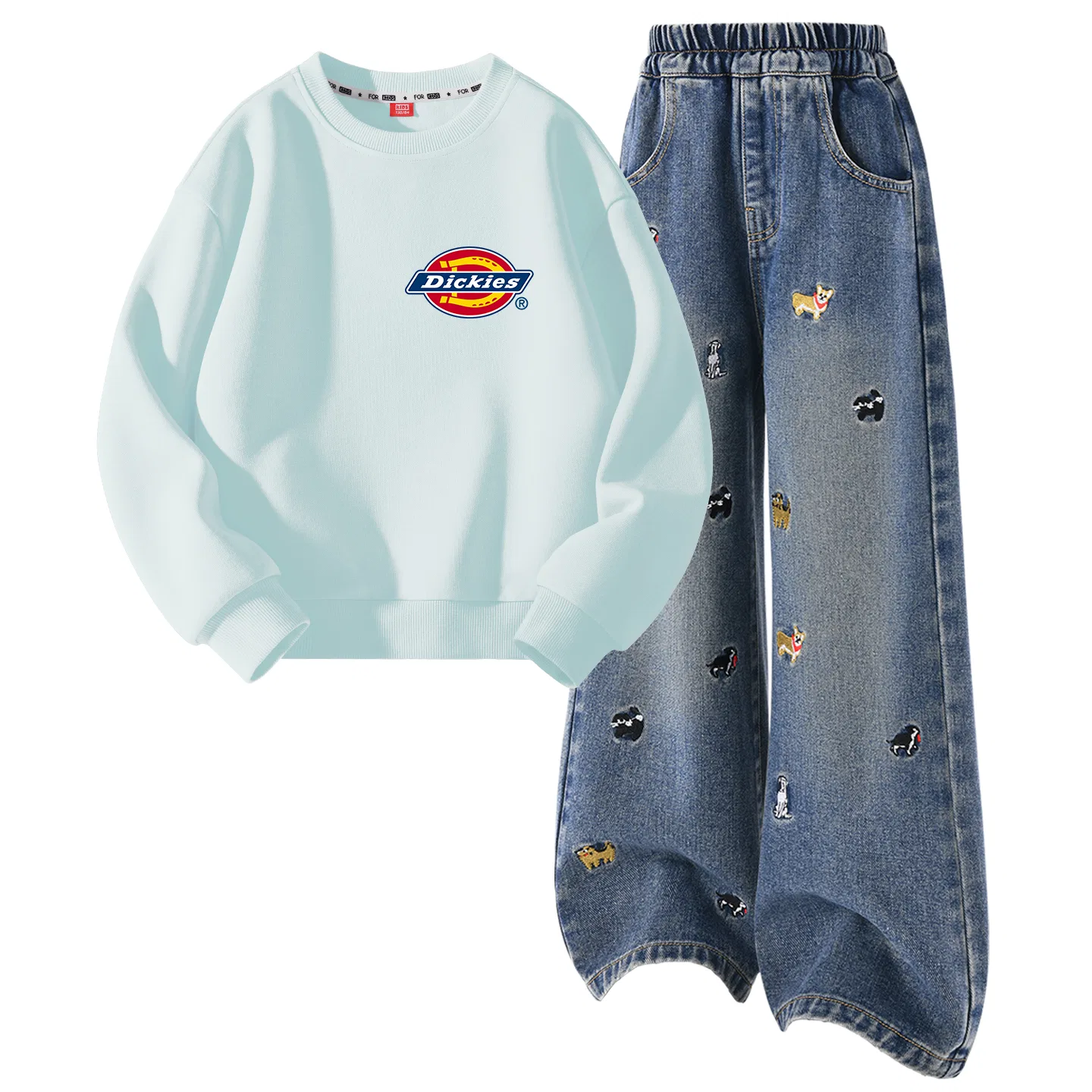 Детский комплект спортивной одежды с принтом Dickies, Clearwater Blue/Denim Blue