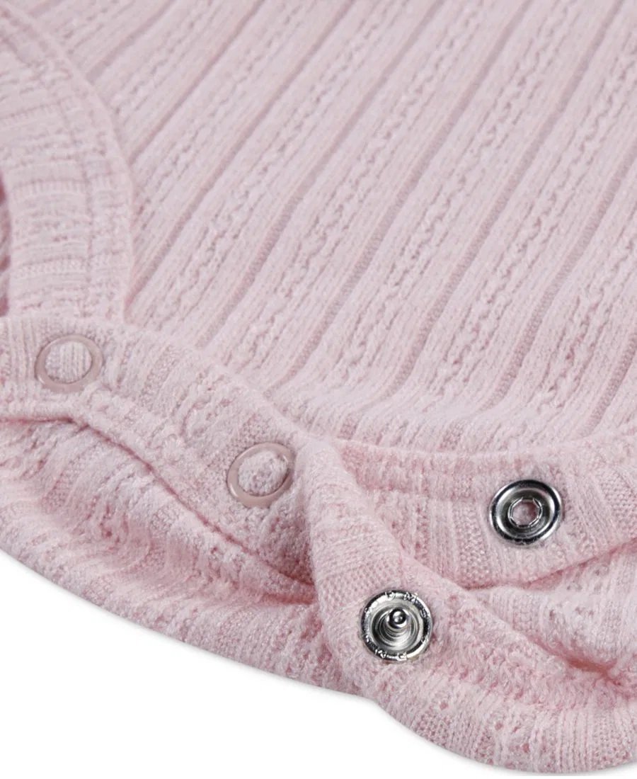 Боди с длинным рукавом с рюшами и воротником-поло Henley, бренд abercrombie kids, Chalk Pink — фото 3