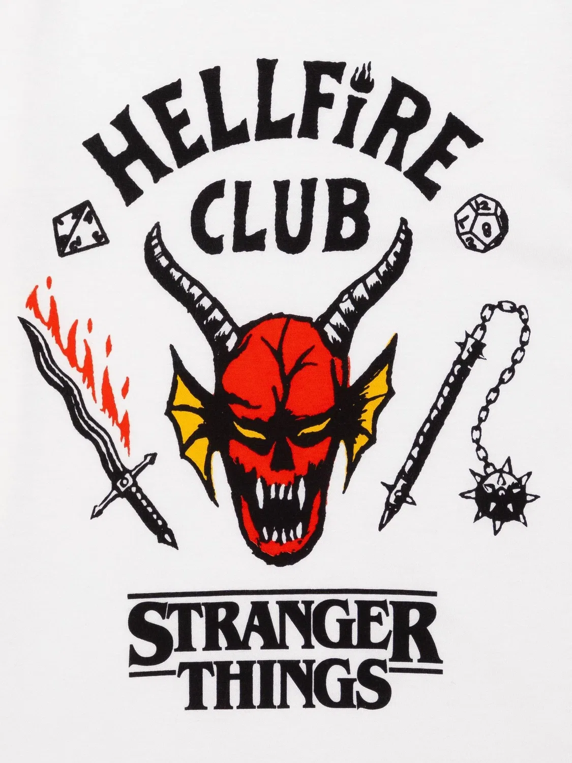 Футболка с принтом Stranger Things Hellfire Club Vanilla Underground, белый — фото 3