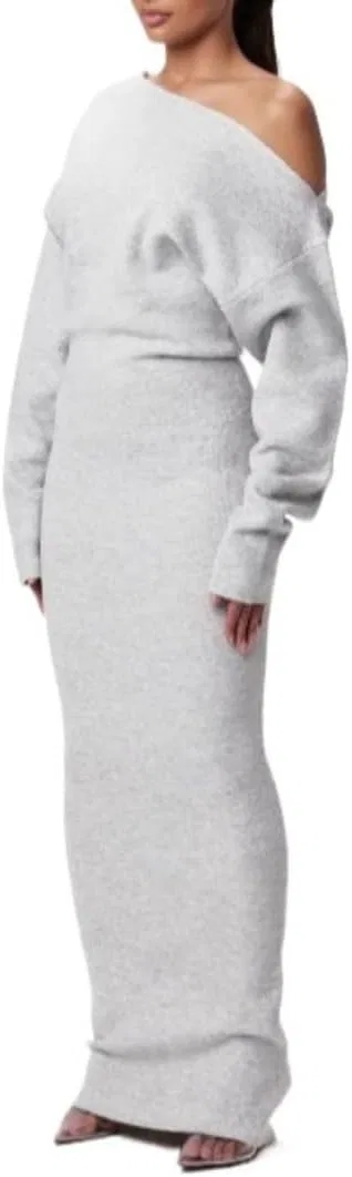 Женское вечернее платье с off-shoulder вырезом Generic, Gray