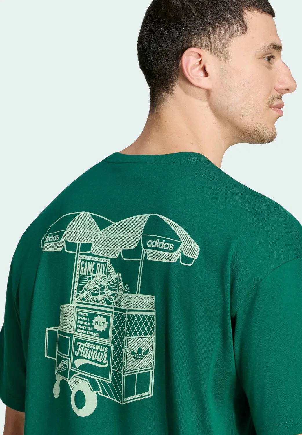 Футболка с принтом для передвижной закусочной Adidas Originals, Collegiate Green — фото 4