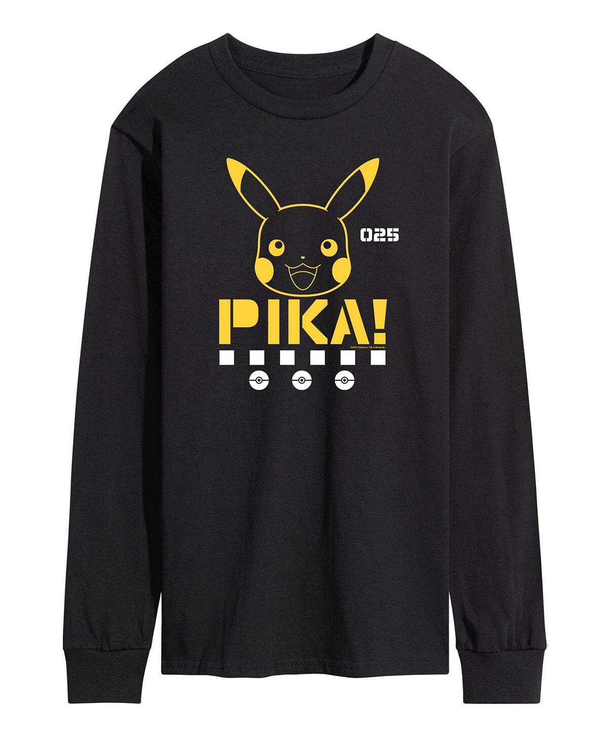 

Мужская футболка с длинным рукавом pokemon pika AIRWAVES, черный