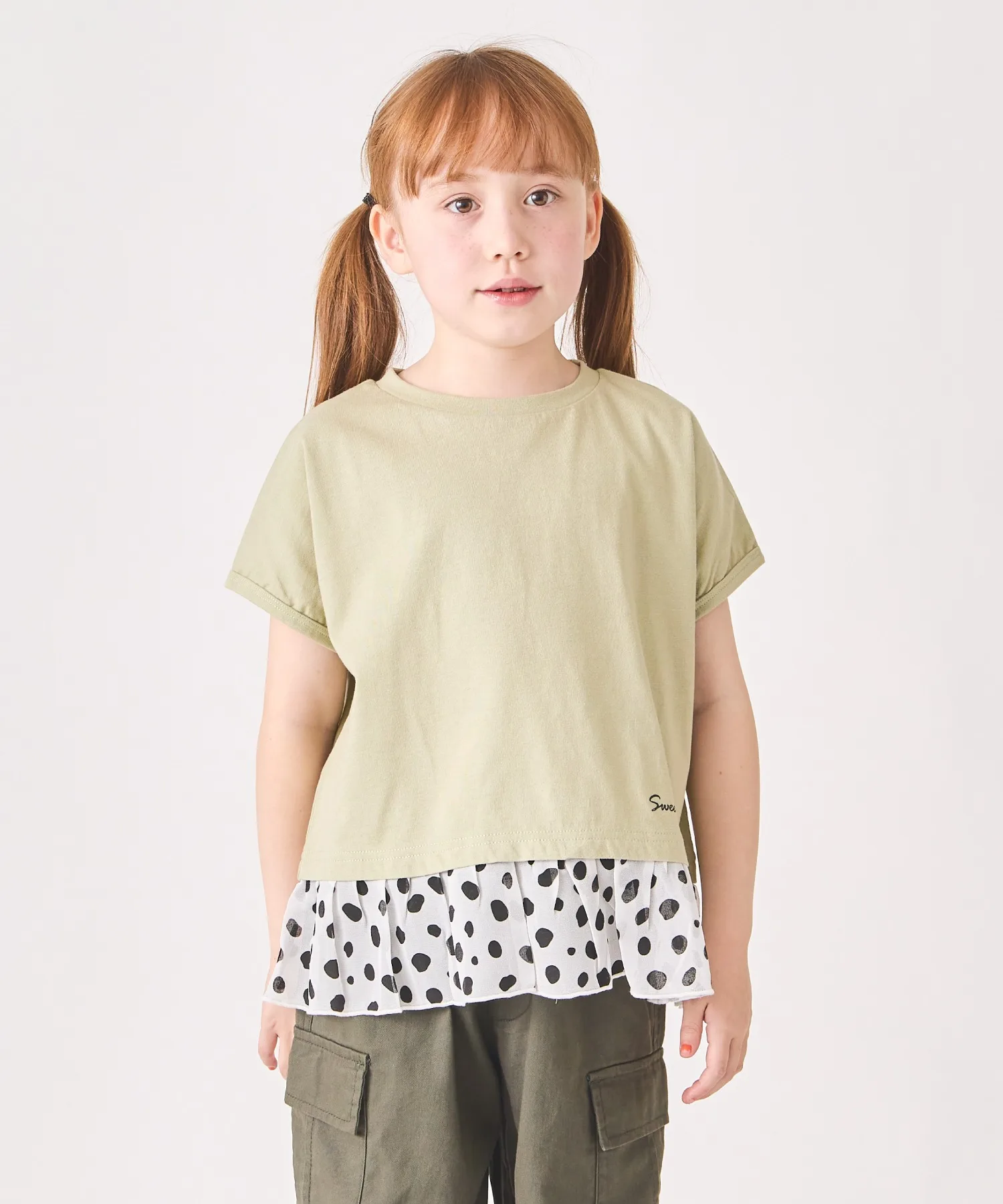 Детский топ с фрилом из 100% хлопка ever closet khaki