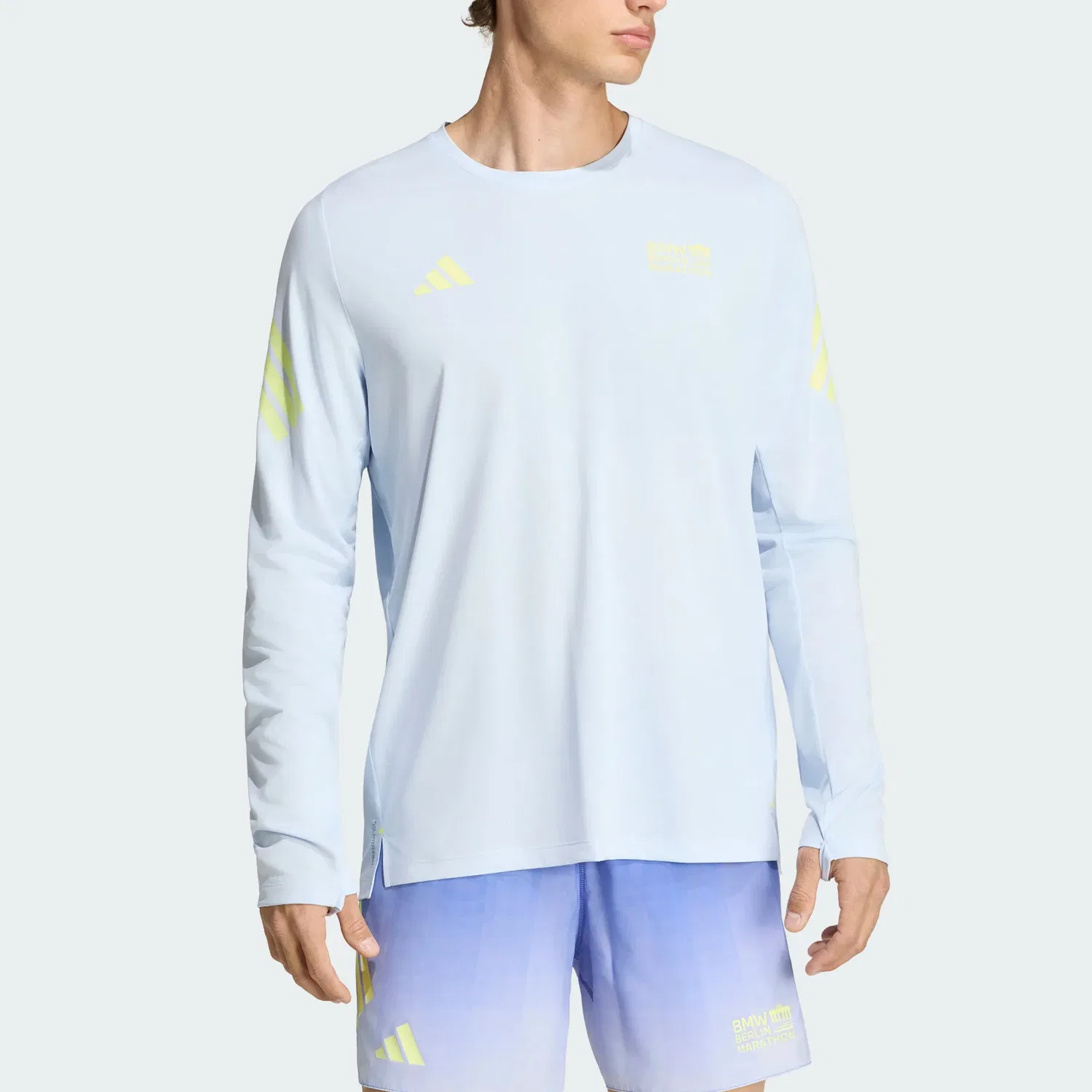 Мужская футболка для бега с круглым вырезом Adidas Marathon, Crystal Blue — фото 3