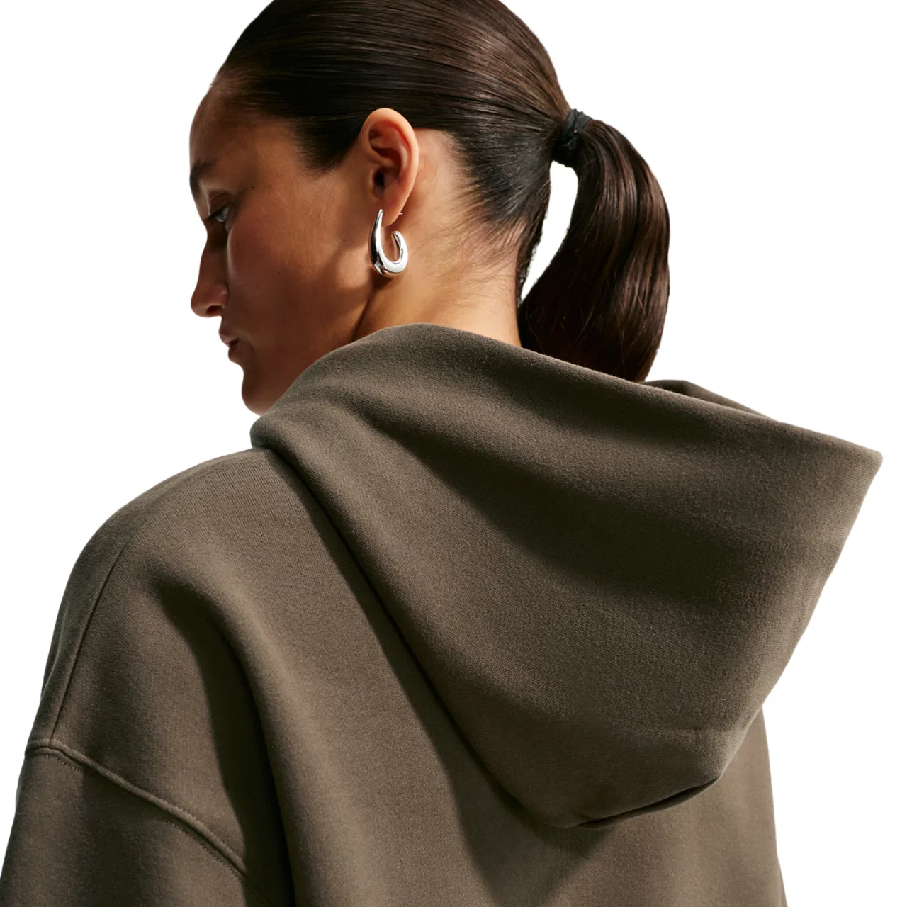 Женское худи оверсайз Nike Studio Fleece Oversized, Dark Hazel/Sail — фото 4