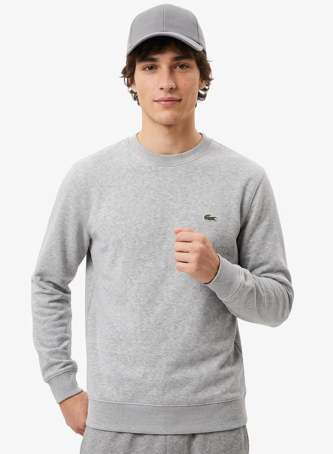 Пуловер с логотипом Lacoste, серебристый