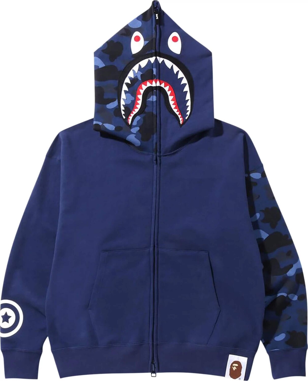 

Толстовка Bape Color Camo Giant Shark Loose Fit Full Zip, синий