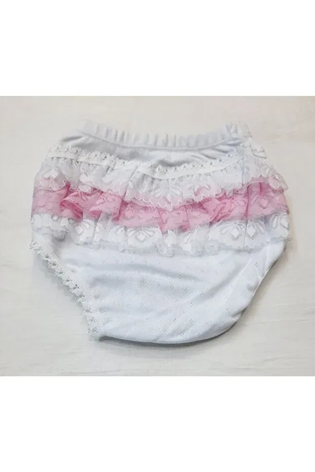 Детские трусы для девочек кружевные Sundan akyüz lace Berkay, White Pink