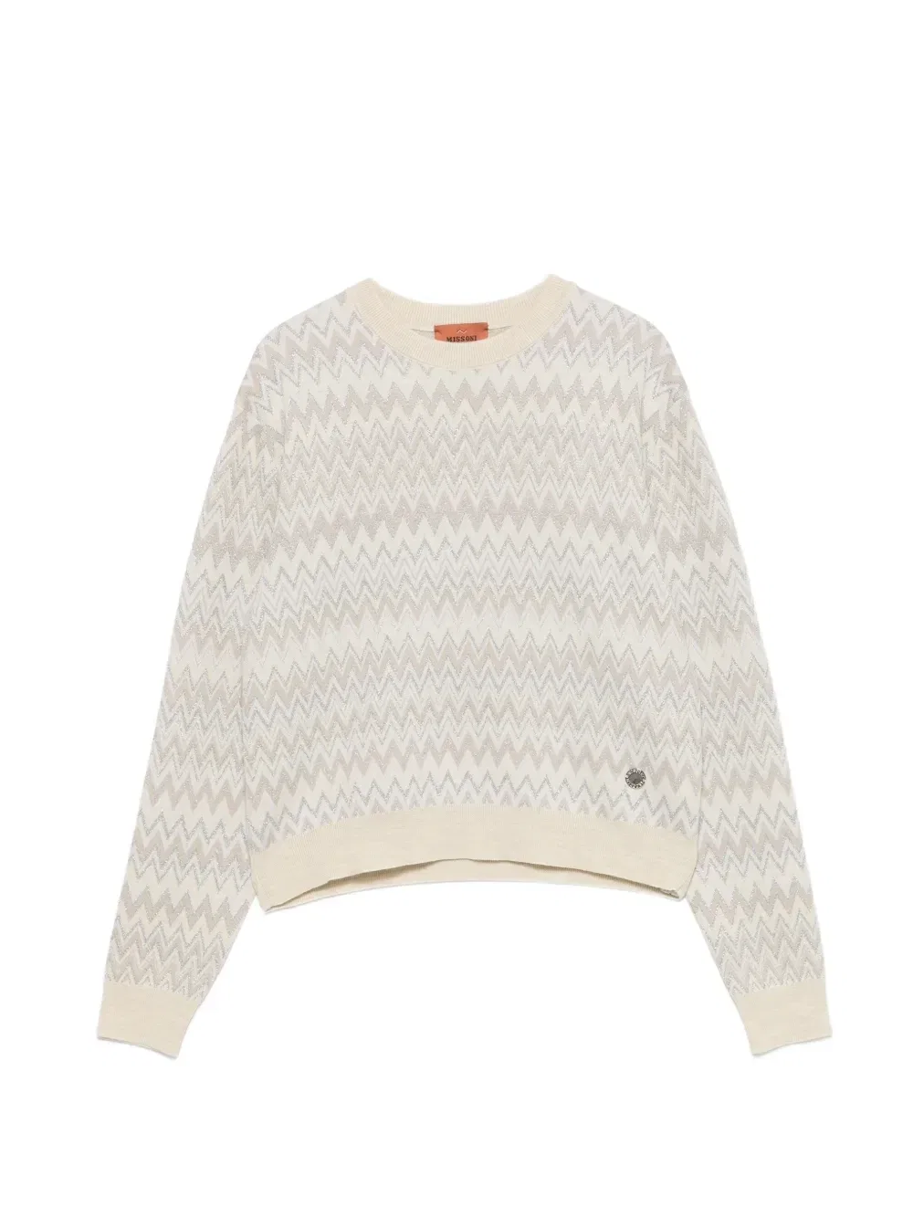 Свитер с зигзагообразным узором Missoni Kids, бежевый