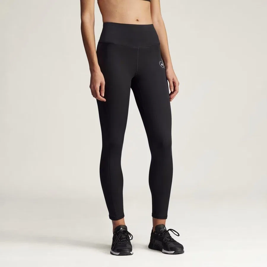 Леггинсы с высоким поясом By Stella McCartney 7/8 Yoga adidas, Черный