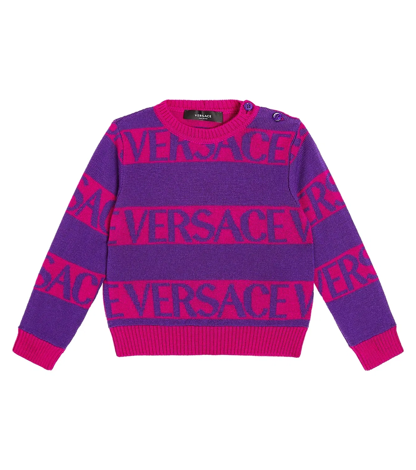 Свитер шерстяной Allover Versace Kids, розовый