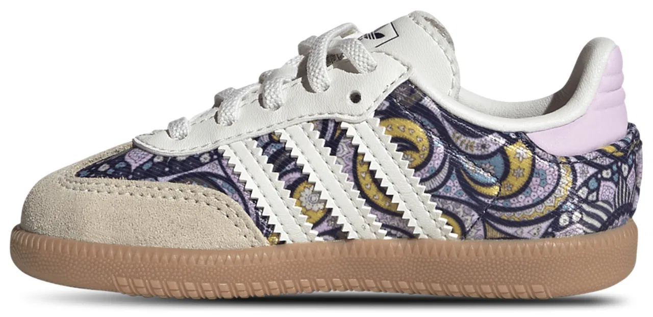 Кроссовки для мальчиков Samba OG Adidas Originals x Liberty London, цвет Orchid Fusion/Gum/Core White — фото 2