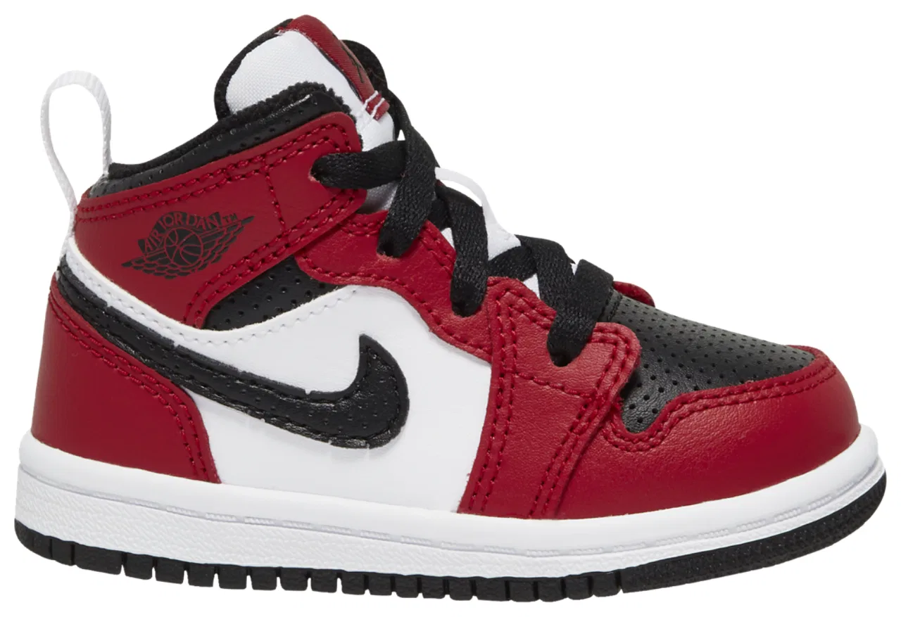 Кроссовки для мальчиков AJ 1 Mid Jordan, цвет Black/Gym Red/Black