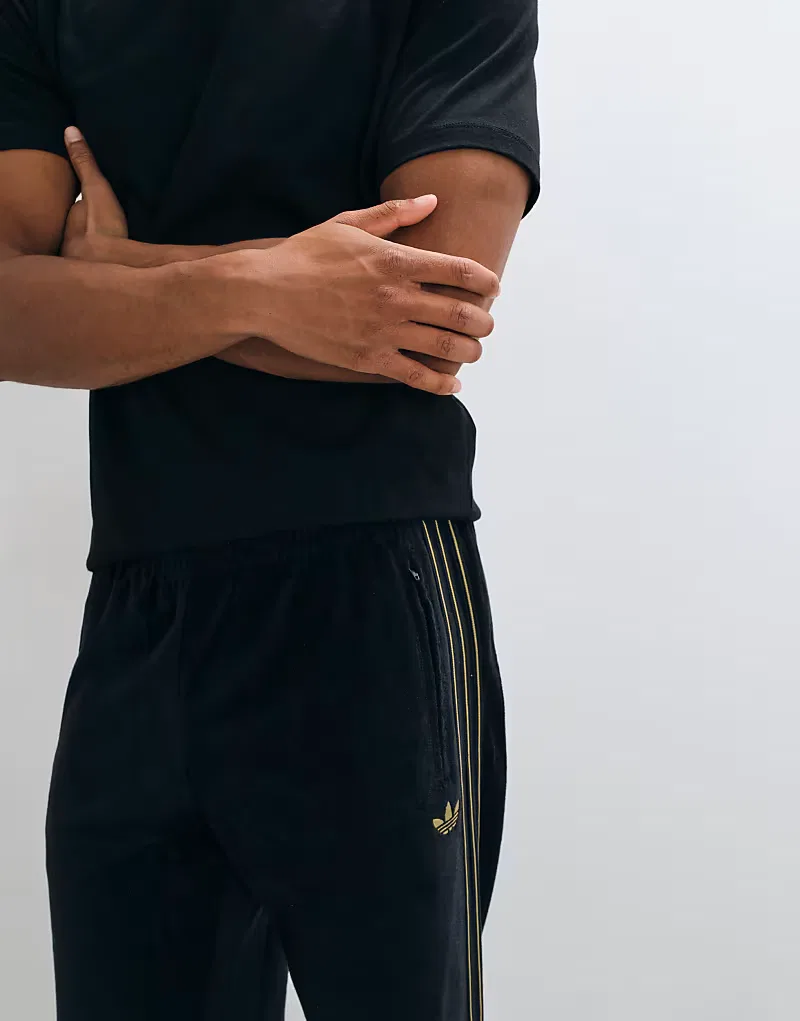 Спортивные брюки Adidas Originals Firebird из велюра, черный — фото 3