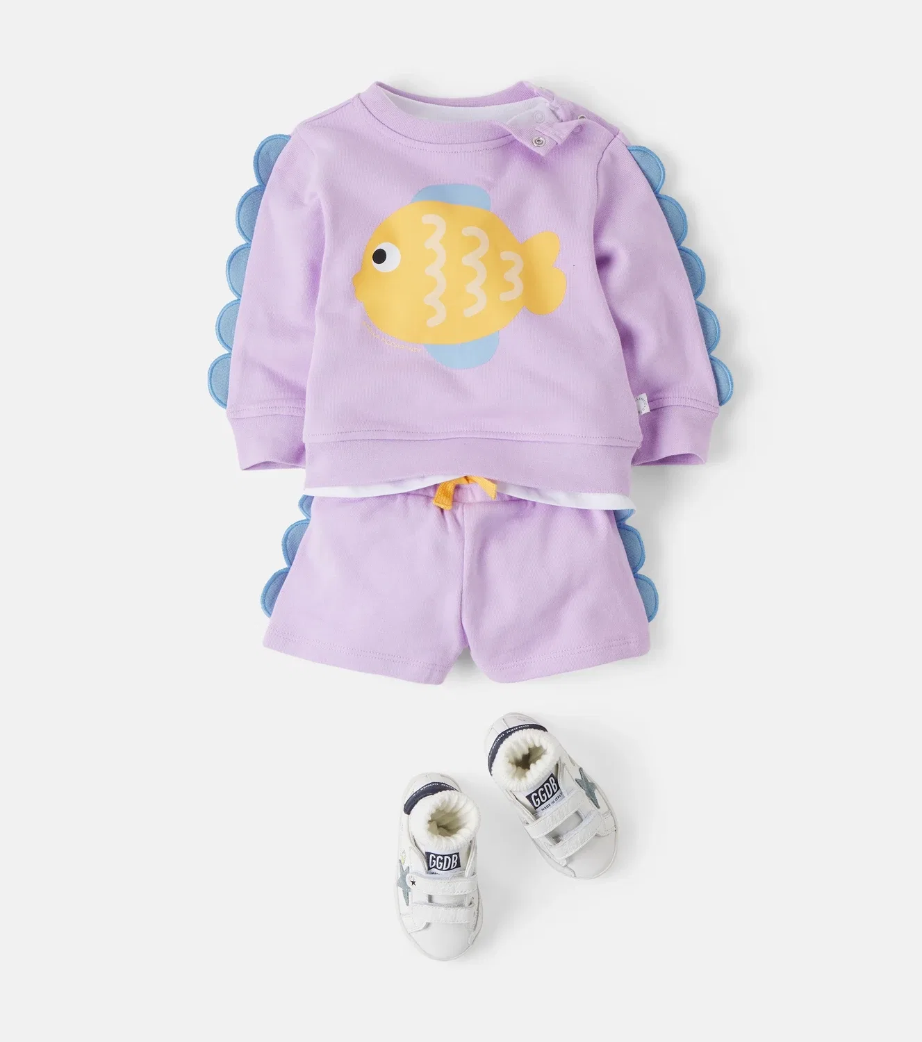 Комплект из топа и шорт с принтом Stella Mccartney Kids, фиолетовый — фото 2