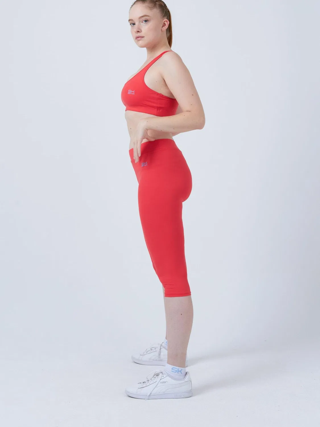 Узкие леггинсы Sportkind 3/4 Sport Leggings персикового цвета — фото 4