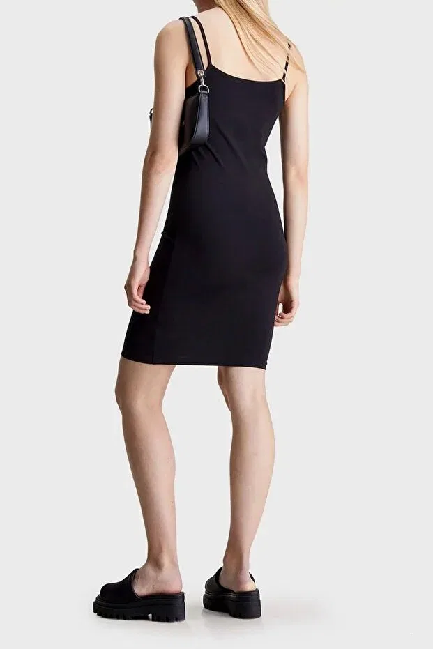 Женское платье с тонкими бретелями Ck Jeans Monologo Strappy Dress Calvin Klein, Black — фото 2