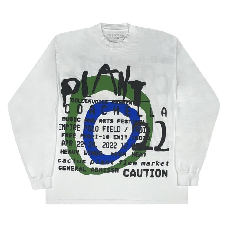 

Лонгслив Cactus Plant Flea Market x Coachella Long-Sleeve Tee 'White/Green', белый