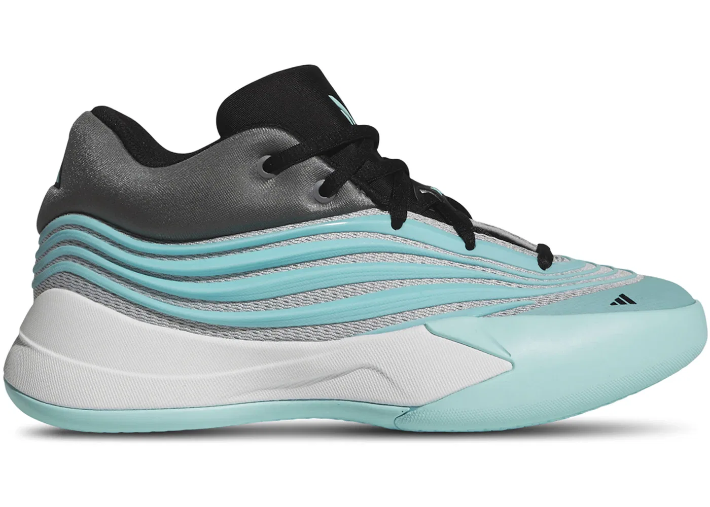 Детские кроссовки для мальчиков баскетбольные Adidas Dame 10, Flash Aqua/Core Black/Grey Two