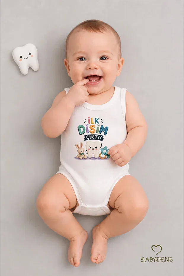 Детское боди без рукавов My First Tooth Came Out Babyden'S, Sleeveless