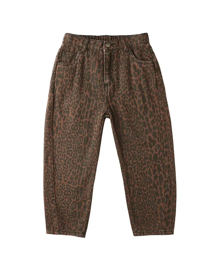 Детские брюки свободного кроя Leopard Rylee + Cru, коричневый