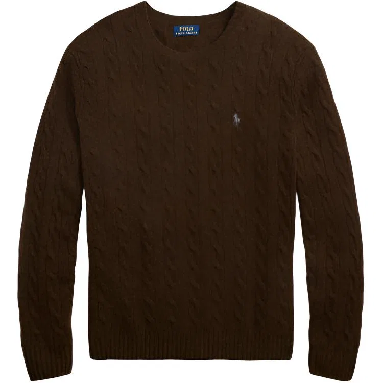 Мужской свитер с кабельным узором Polo Ralph Lauren, Cocoa Brown