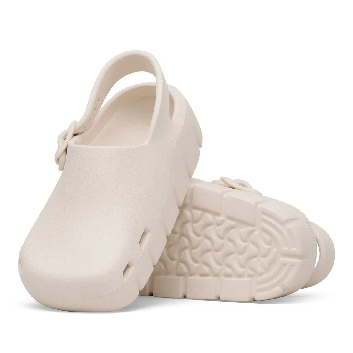 Детские сандалии с фиксированным ремешком Birki Flow Birkenstock, Eggshell — фото 2