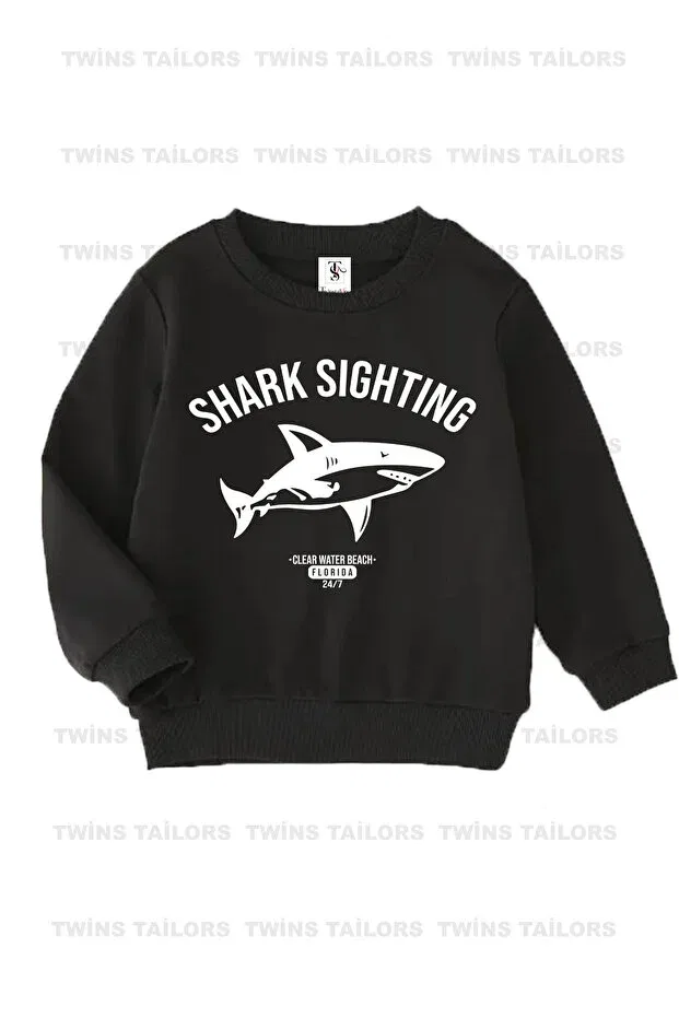 Детские свитшот для мальчиков с принтом Shark and Mixed Printed Twins Tailors, Beige — фото 4