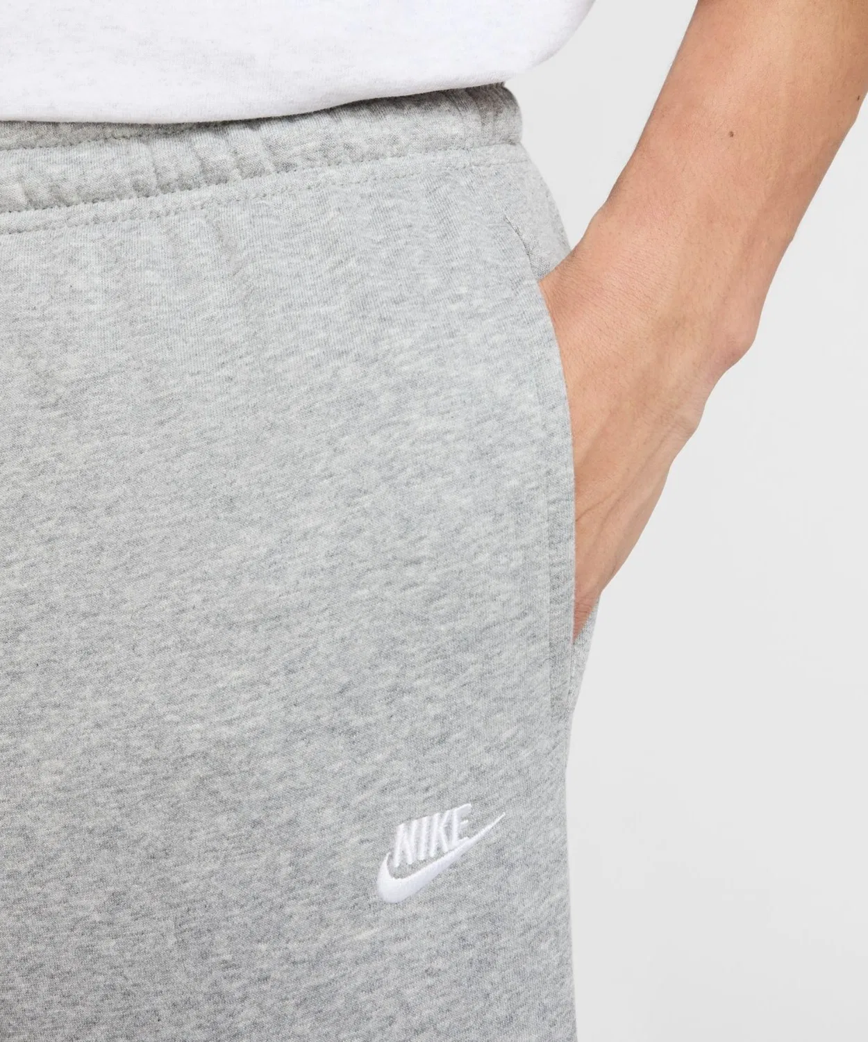 Мужские спортивные джоггеры с утягивающим шнурком NIKE Club FT, Grey — фото 4