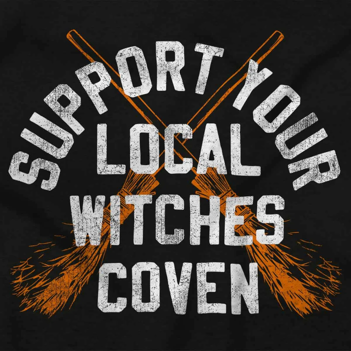 Детское боди-комбинезон с коротким рукавом Support Your Local Witches Coven Brisco Brands, Black — фото 2
