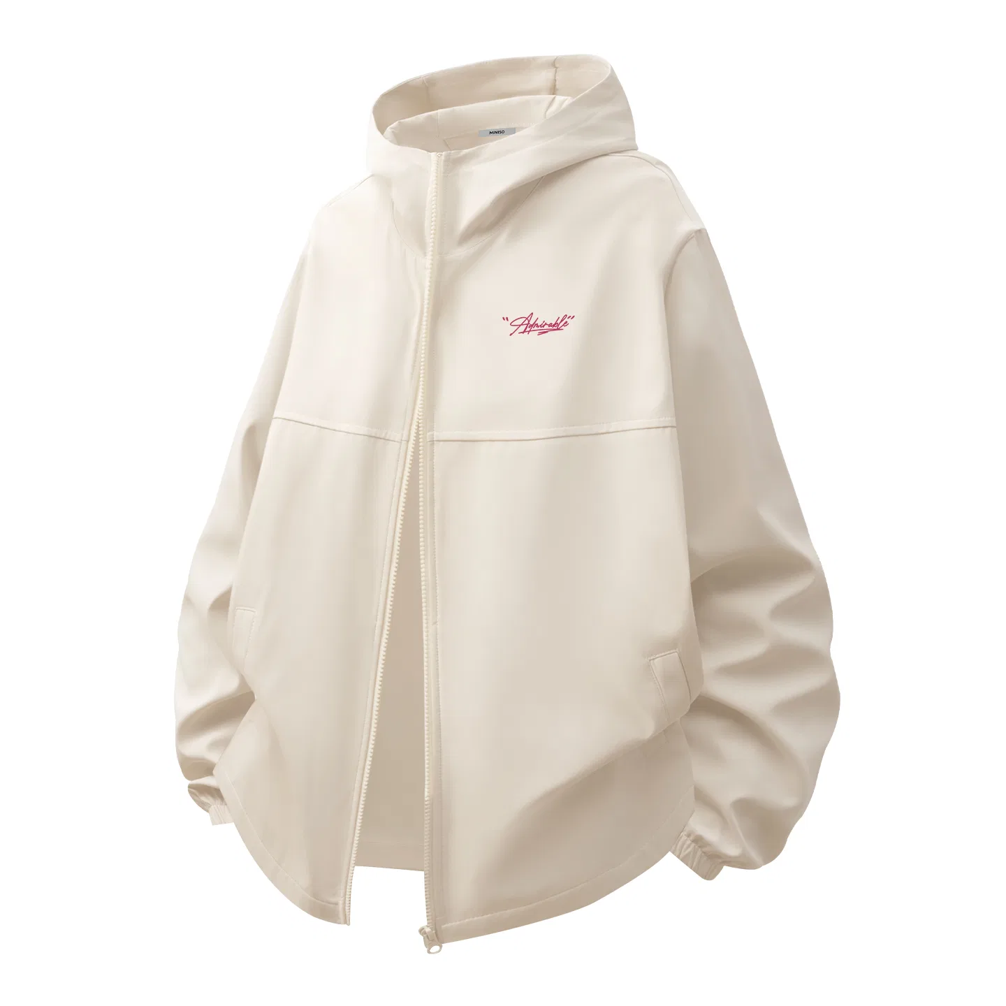 Детская куртка с капюшоном Y Belief Chest Logo MINISO, Cream Beige