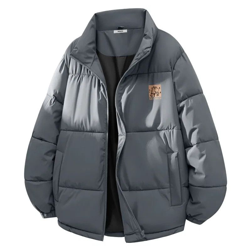 Детский пуховик с принтом Wealth and Prosperity Chest Logo MINISO, Dark Gray