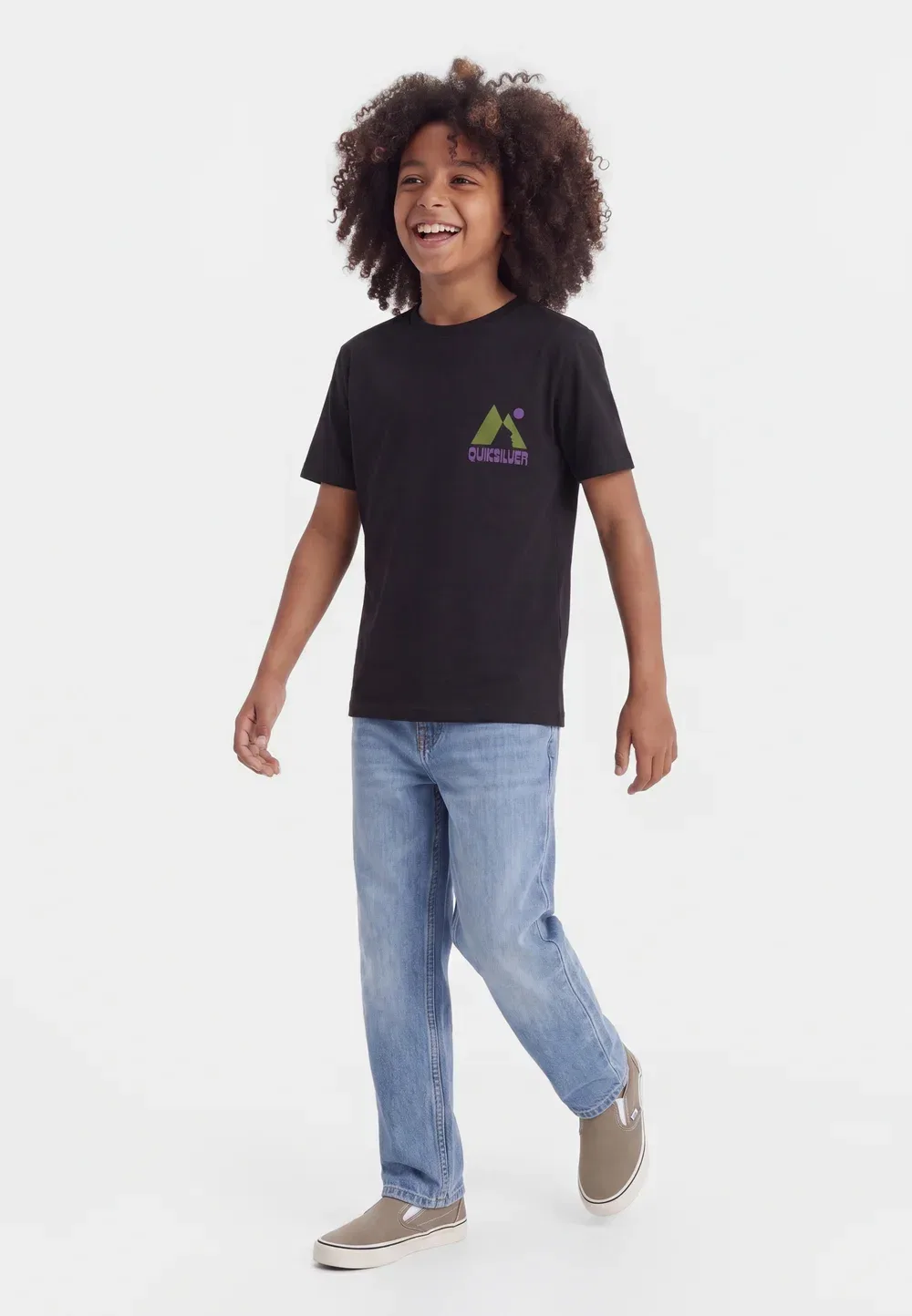 Peak - футболка с принтом Quiksilver, Black
