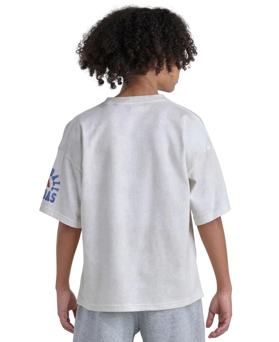 Футболка с коротким рукавом и принтом, модель Baseball T-Shirt adidas, Off White — фото 4