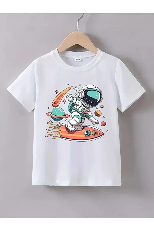 Детская футболка для девочек с принтом Boys and girls - printed crew neck t-shirt Daxis Sportwear Company, White