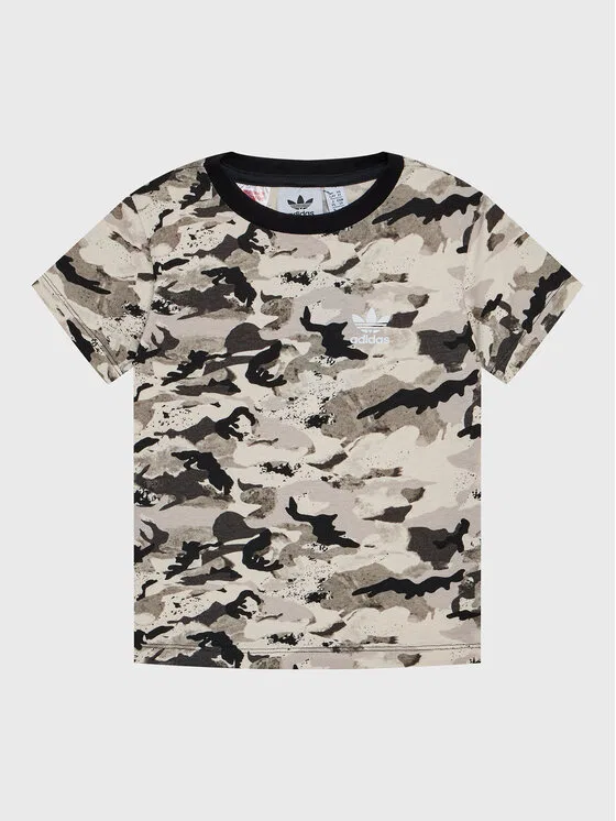 Футболка Allover regular fit Allover Print Camo T-Shirt Adidas, бежевый