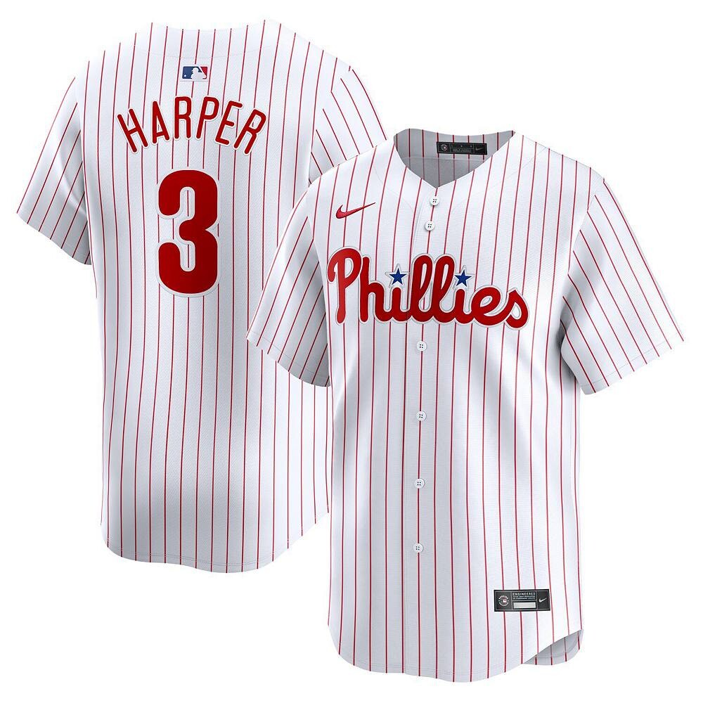 Молодежная футболка Nike Bryce Harper White Philadelphia Phillies Home Limited Player, цвет Phl White — фото 2